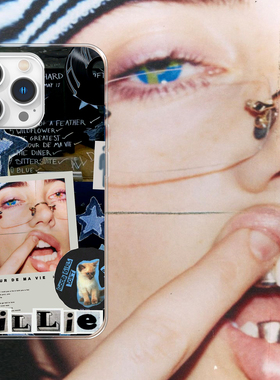 Kristem原创设计碧梨BillieEilish适用于苹果i15pro16Rromax华为小米三星oppo透明手机壳防摔