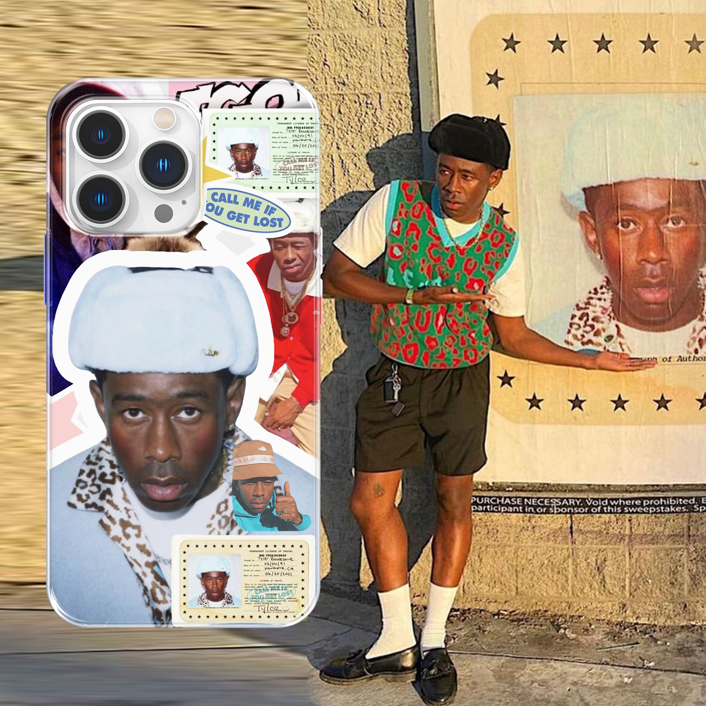 Kristem原创设计Tyler the creator适用于苹果i15proi16i17promax华为oppo透明硅胶手机壳防摔防尘