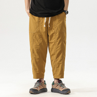 八分裤男休闲裤九分哈伦裤工装直筒宽松夏季薄款阔腿情侣运动短裤