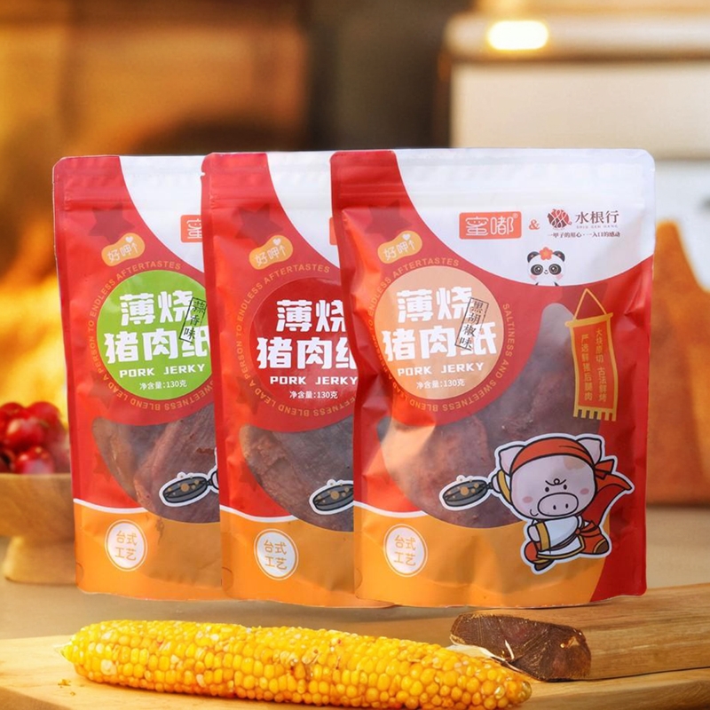台湾风味60年老品牌水根行蜜嘟薄烧猪肉纸赛过三仁蜜汁猪肉脯肉干