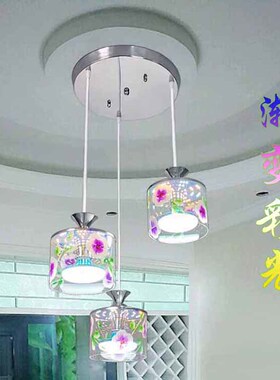 LED三头餐厅吊灯四头吧台玻璃吊灯餐吊灯现代简约单头饭厅餐桌灯