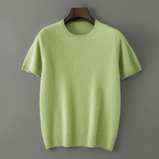 秋冬100%纯羊毛衫短袖男圆领套头打底毛衣商务休闲针织打底羊绒衫