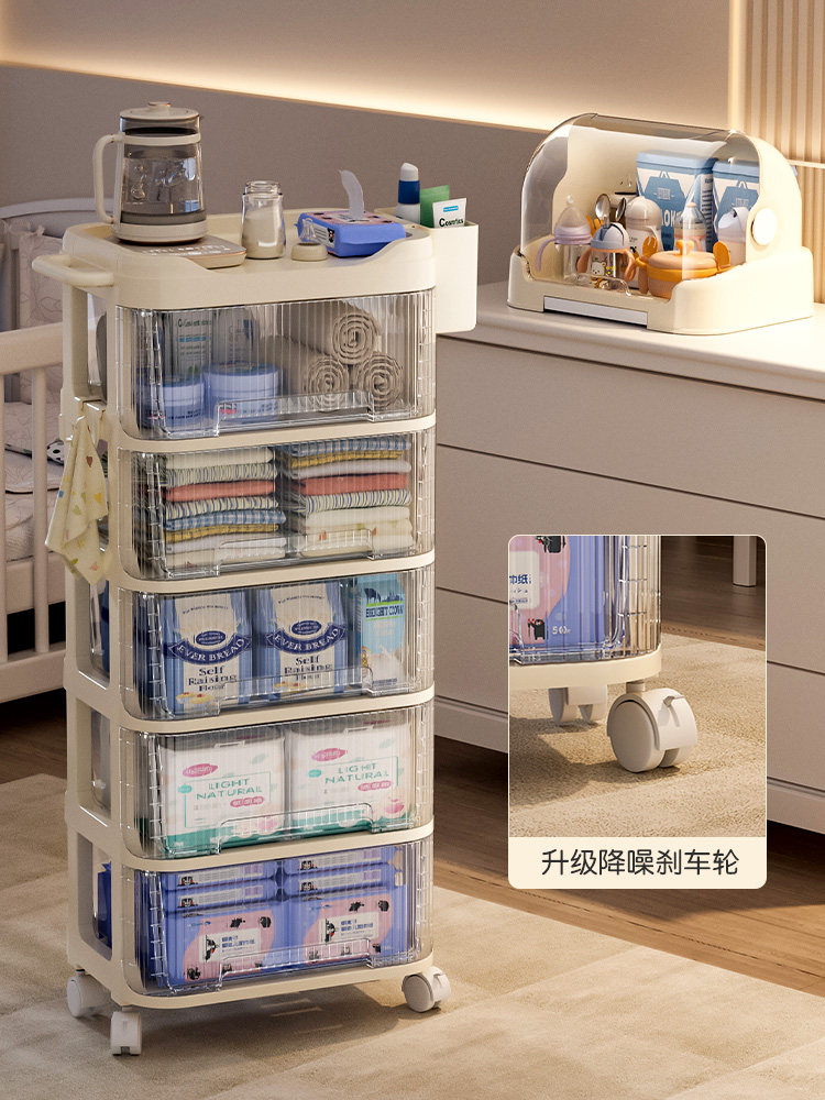 Mobile Baby Essentials Cart: Tiered Storage for Feeding & Nursery - Product image 2
