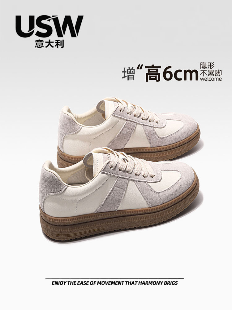 意大利Usw内高2.5cm女式道德训练鞋2025新款覆古多用途小个子运动,女鞋,德训鞋,淘宝优惠券,粉丝福利购,淘宝优惠卷