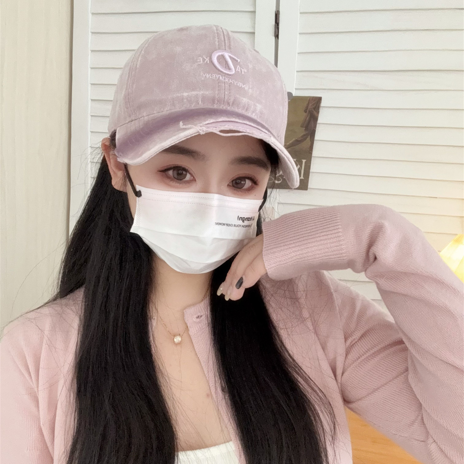 橘子哥哥韩系时尚渐变色字母D鸭舌帽女新款百搭潮人显脸小棒球帽