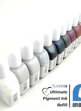 【RV】日本月猫单方印台印油补充液黑白灰棕闪亮金AS SP5 CP NJ3