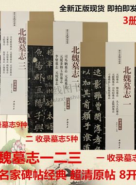历代名家碑帖经典北魏墓志全集字帖 套装三册 魏碑体元桢墓志穆亮墓志元遥墓志司马显姿墓志墓志铭魏碑体书法毛笔字帖集字临摹书籍