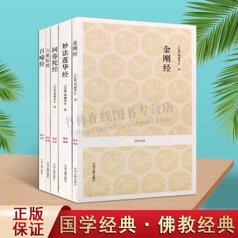 国学经典 佛教经典系列（套装5册）金刚经/六祖坛经/妙法莲华经/百喻经/阿弥陀经 中州古籍出版社