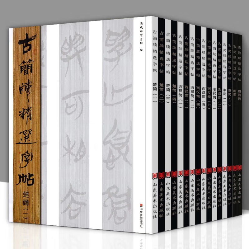 古简牍精选字帖全套共16册 西汉东汉楚简秦简魏晋新简毛笔字帖成人练字竹简木牍简牍书法精编字帖名迹选鉴赏研究临摹书籍 山东美术