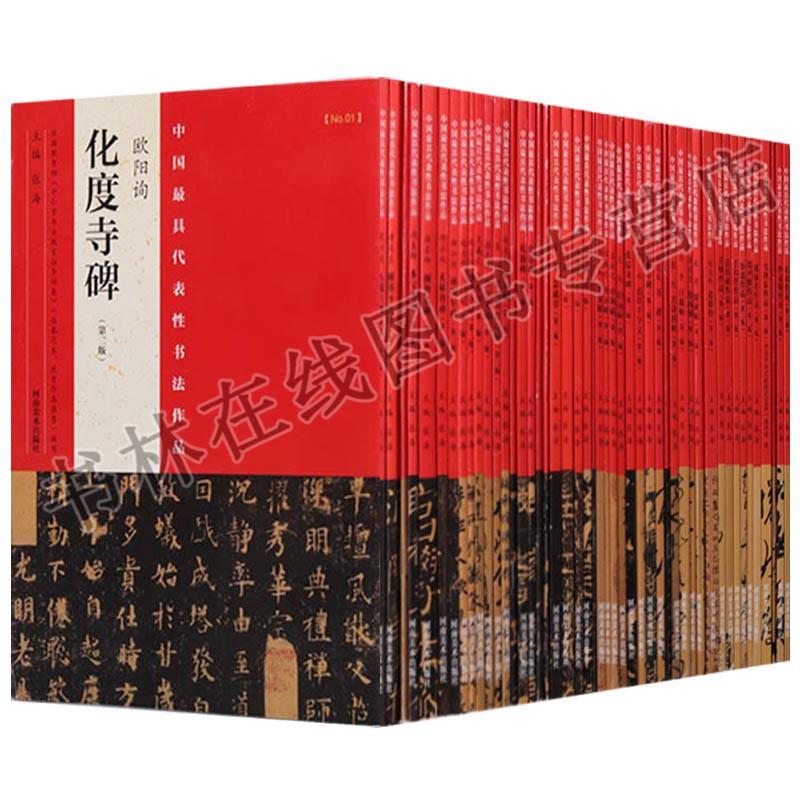 正版中国具有代表性书法作品第二版(共48卷)欧阳询化度寺碑 欧阳询九成宫醴泉铭 柳公权玄秘塔碑 柳公权神策军碑等河南美术出版