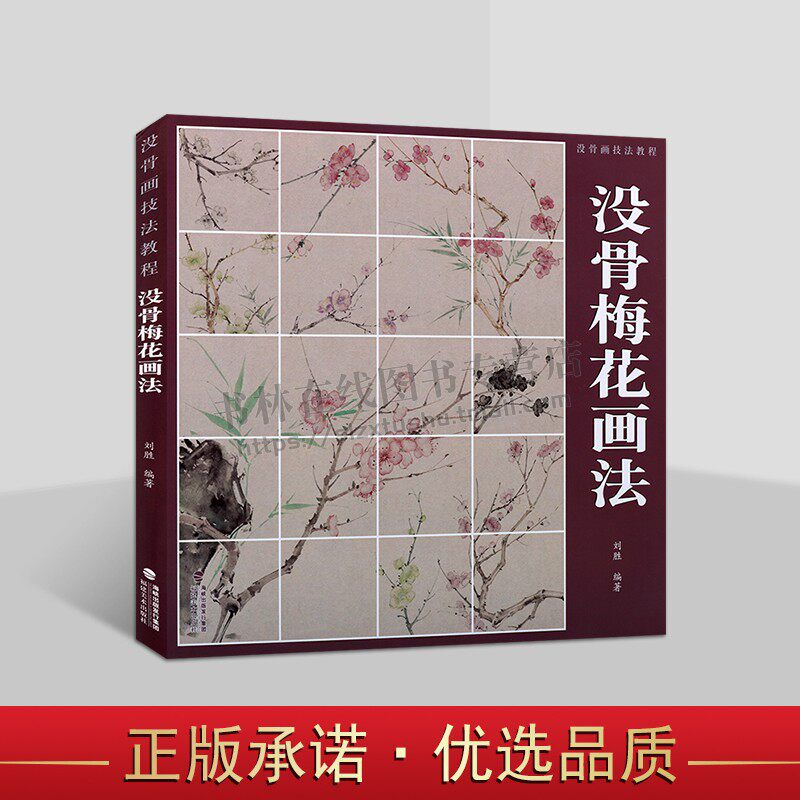 没骨梅花画法 没骨画技法教程 没骨花卉日课教程教学国画临摹画册作品集初学者入门零基础自学白描美术绘画教材书籍 附教学视频