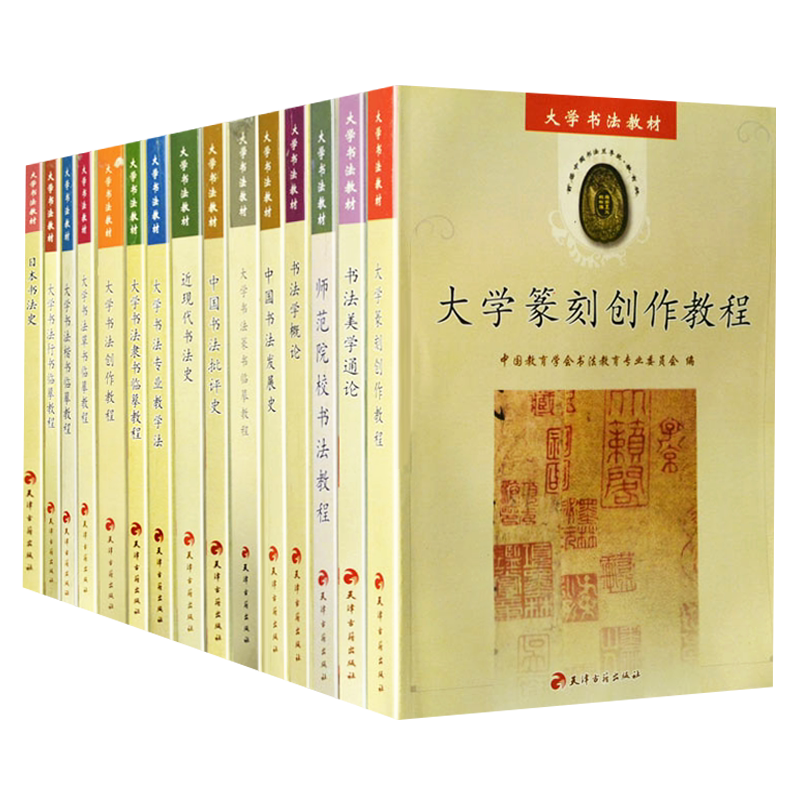 大学书法教材全套15册 行楷隶篆草书毛笔书法字帖初学者中国书法理论教学法美学发展史篆刻创作教程教材书籍 天津古籍出版社