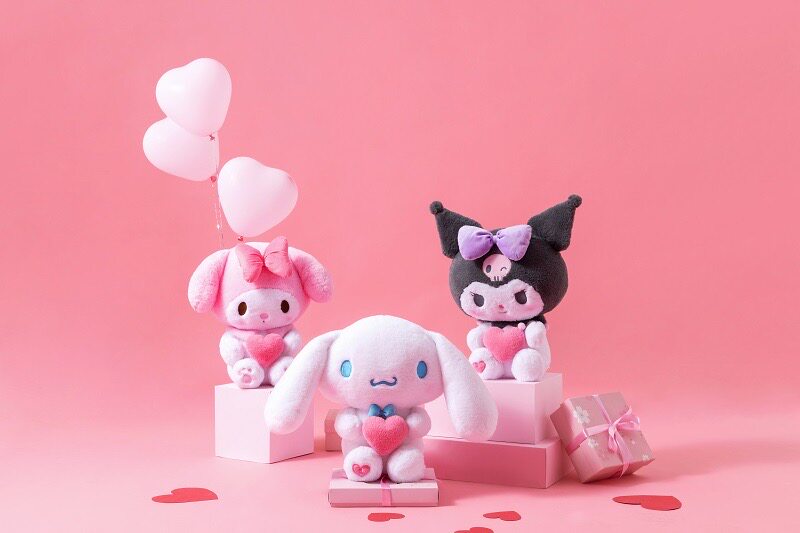 miniso名创优品sanrio characters爱心浪漫坐姿公仔大号