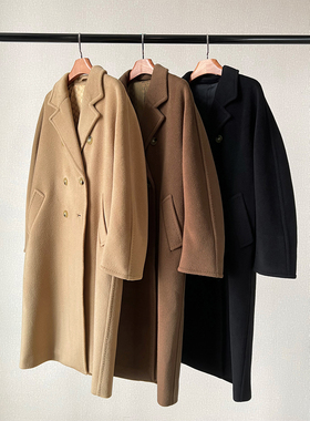 羊毛大衣2025秋冬新款女百搭高端羊绒经典系带101801长款毛呢外套