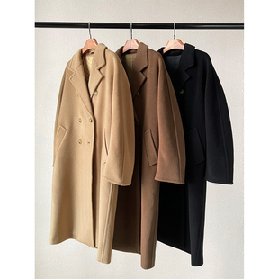 羊毛大衣2025秋冬新款女百搭高端羊绒经典系带101801长款毛呢外套