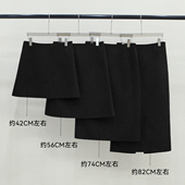 简约保暖短裙 型直筒裙中长款 黑色 双面呢羊毛裙100%羊毛加厚A版