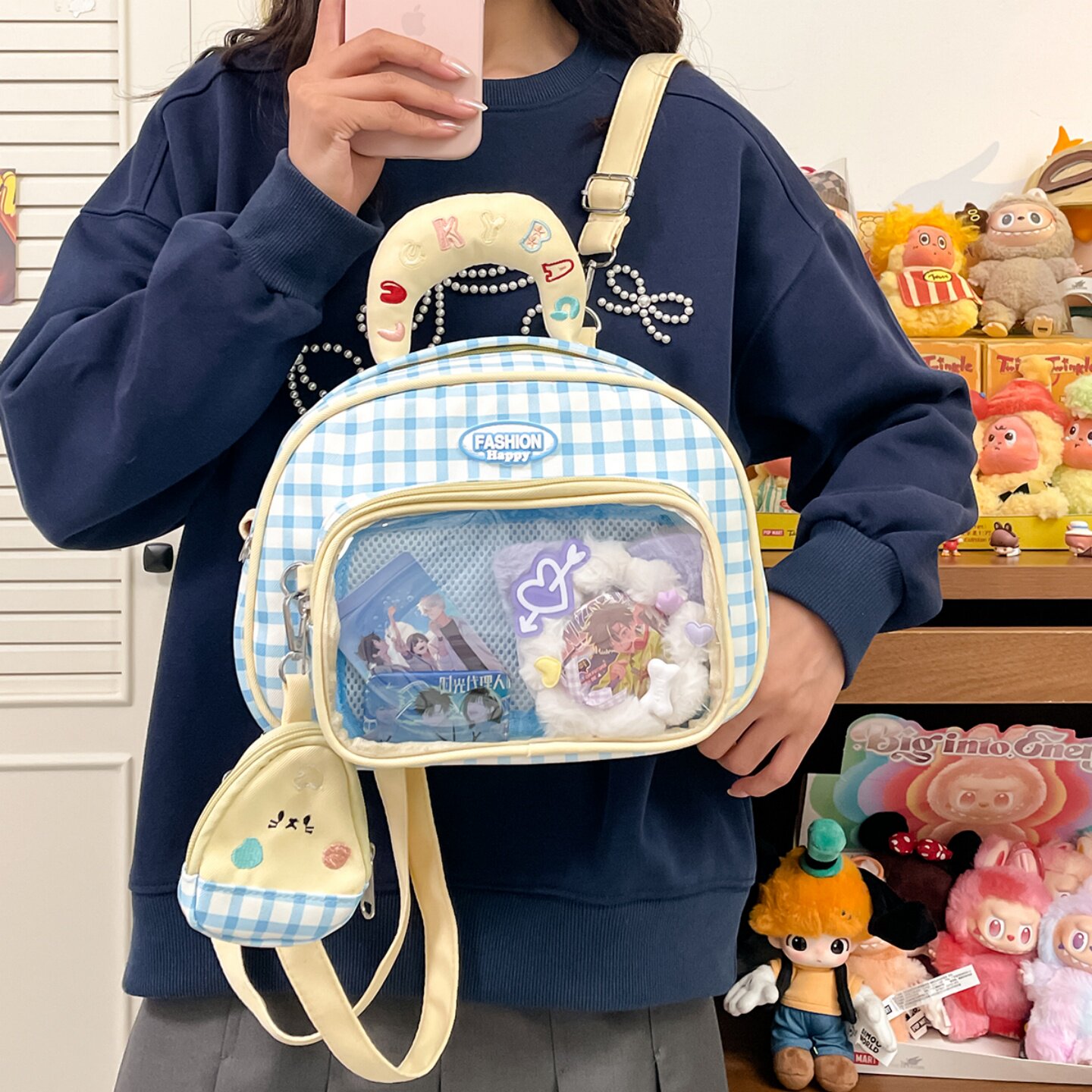 学院萌系少女痛包韩系百搭小清新学生手提斜挎包可爱出游双肩背包