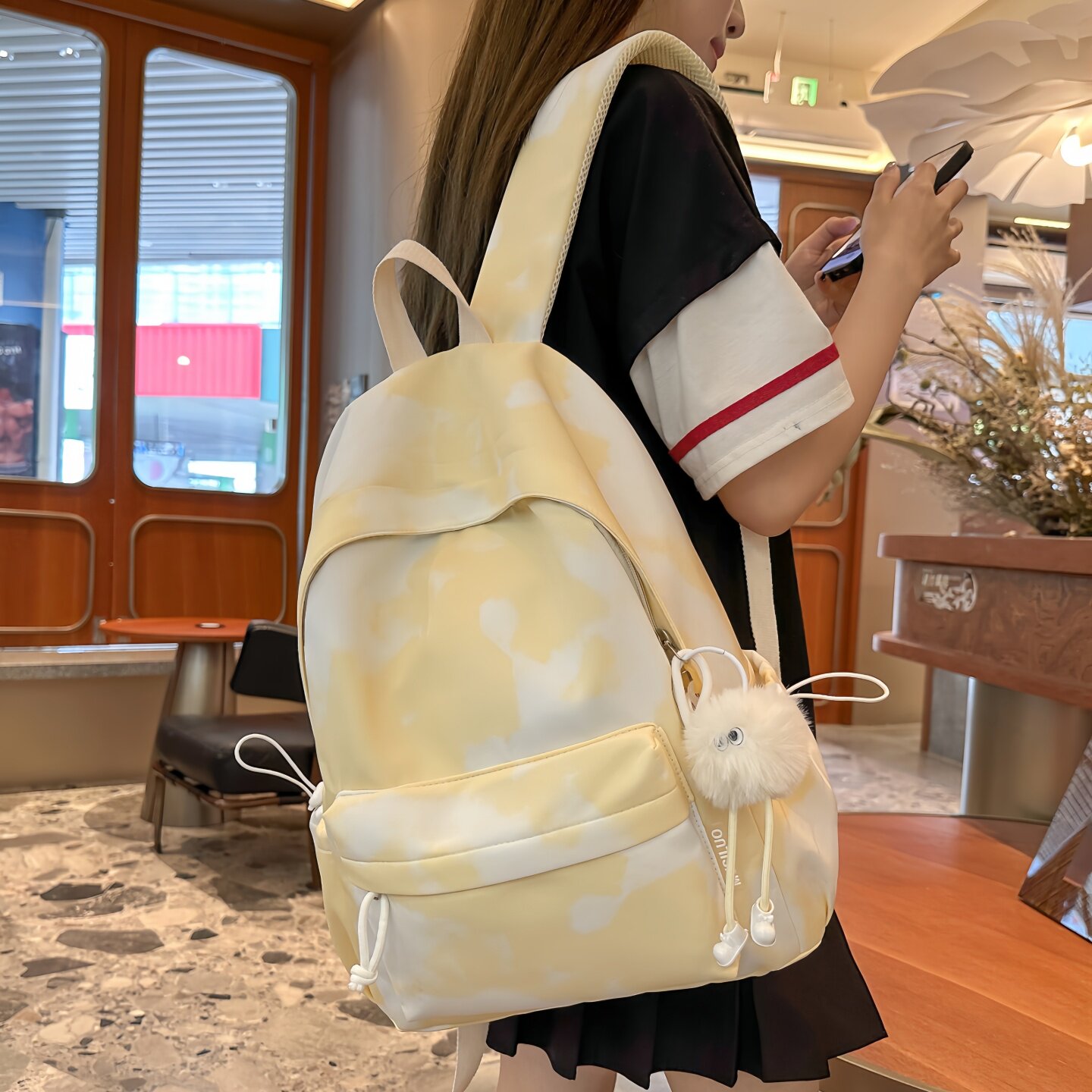 韩版ins风小清新高颜值书包女高中学生大学生百搭双肩包旅行背包