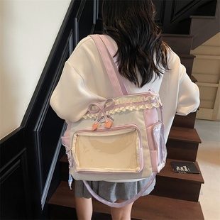 高颜值书包初中女生可爱单肩包痛包小学生三到六年级大容量斜挎包