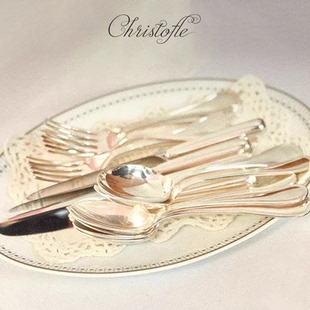 家用送礼 CHRISTOFLE昆庭Albi简一不锈钢正餐甜品西餐具刀叉勺套装
