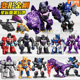 第六弹全套拼装 正版 布鲁可积木变形金刚星辰版 手办合体混天豹人偶