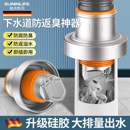 净卫盾下水管防返臭神器厨房管道密封圈塞洗手盆下水道封口盖配件
