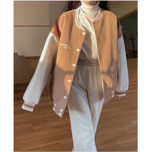 毛呢棒球棉服女韩版宽松冬季加厚棉衣