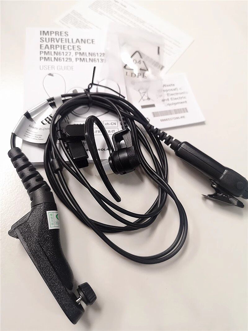 MOTOROLA摩托罗拉GP328D+/338D耳挂式防爆耳机双线监听原装正品