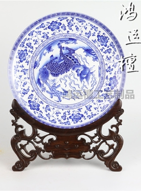 红木盘架高档玉片工艺品