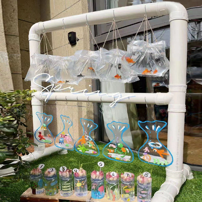 PVC创意手工作业幼儿园DIY玩具衣服架子塑料管定制挂勾儿童制作架