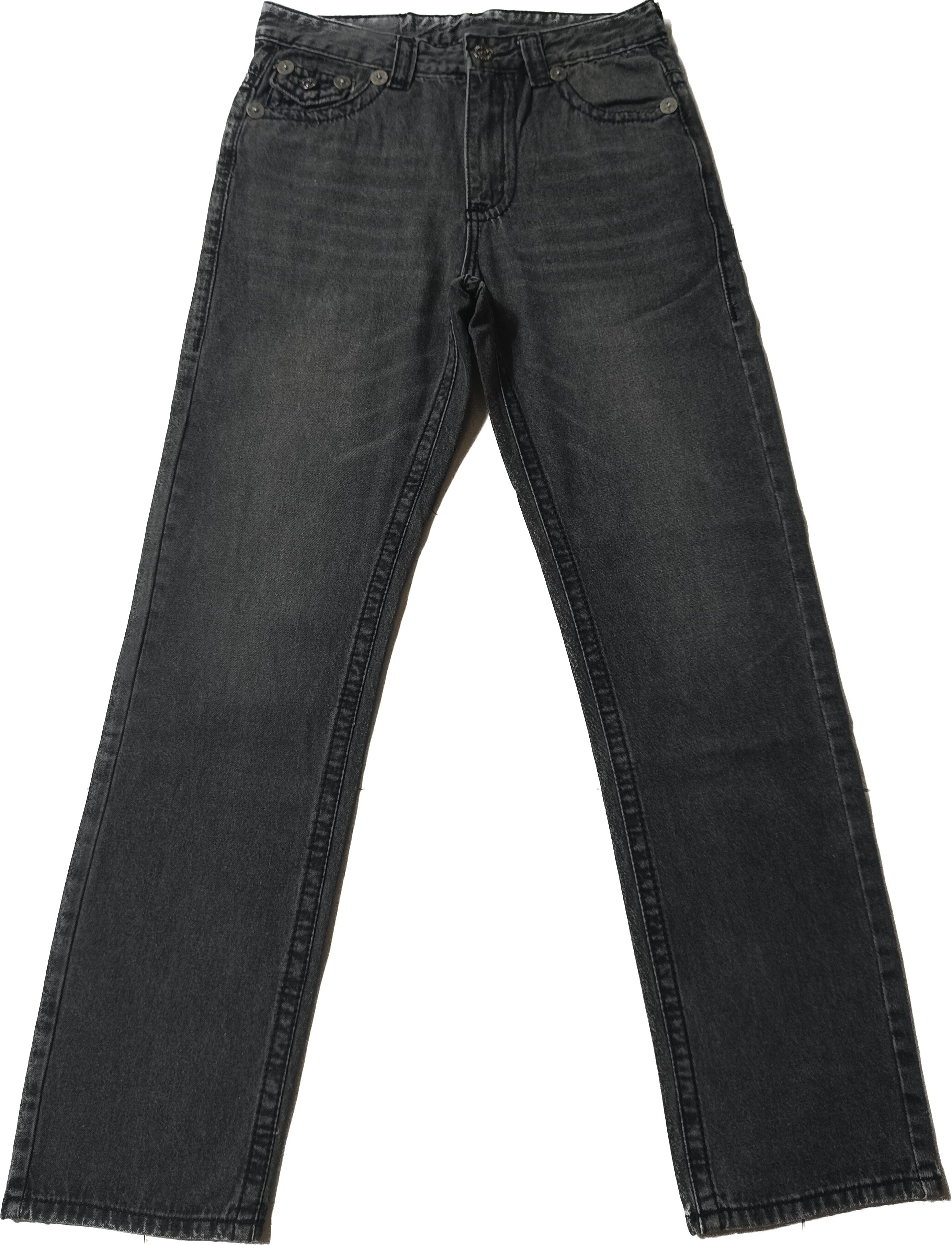 thumbnail for American fashion brand religious jeans, men's big Buddha, large size, white thick line, loose straight Maitreya Buddha casual pants