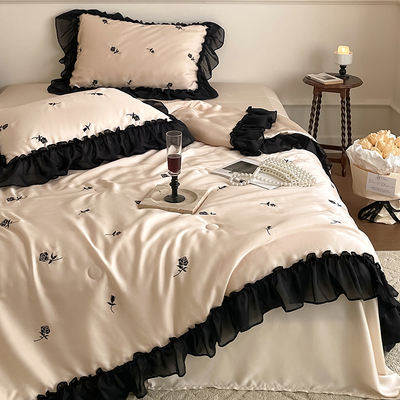 刺绣四件套兰精天丝法式