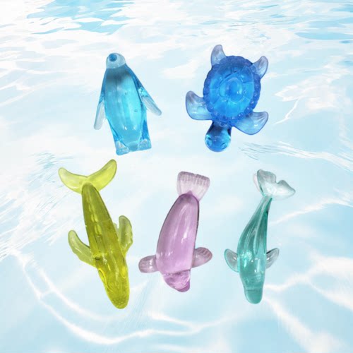 透明仿水晶海洋动物鲸鱼孩子饰品