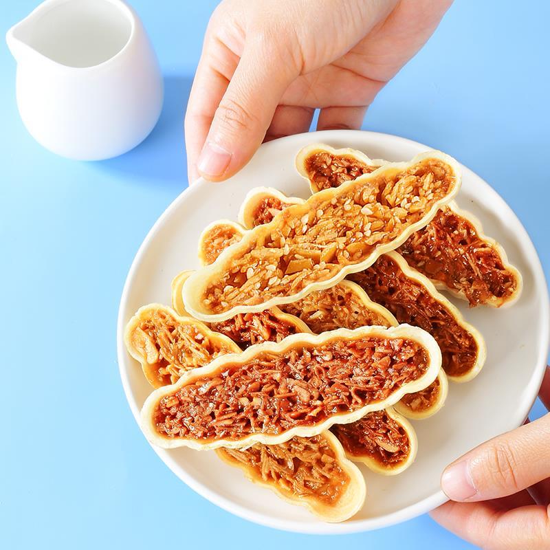 日式小叶酥杏仁糯米小船酥网红小零食坚果薄脆饼干焦糖味花生成品 零食/坚果/特产 中式糕点/新中式糕点 原图主图