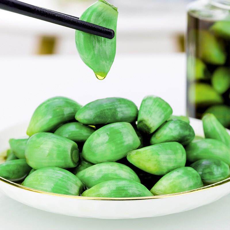 速发姜老大腊八蒜400g山东脆翡翠绿蒜糖蒜农家自制腌制醋泡腌大蒜