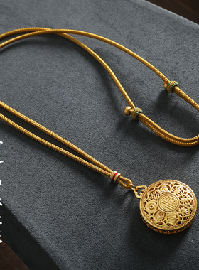 手工编织绳平安锁八宝罗盘平安扣黄金佛头吊坠挂绳项链绳挂脖绳子