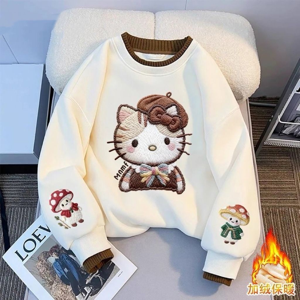 朱迪尼克甜美疯狂动物城印图加绒卫衣女秋冬保暖上衣