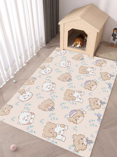 皮革卡通宠物垫防水可擦洗地垫