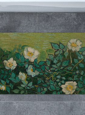 纳米硅藻泥软地垫吸水速干防滑家用卫生间浴室进门垫油画风中式