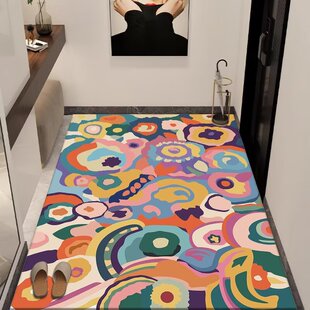 缤纷多巴胺皮革入户门地垫可擦洗免洗PVC防水防油防滑卧室地垫