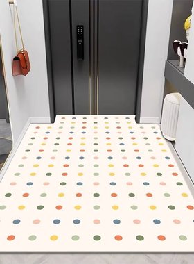 波点皮革地垫可擦洗免洗PVC防水防油防滑脚垫入户门口进门垫