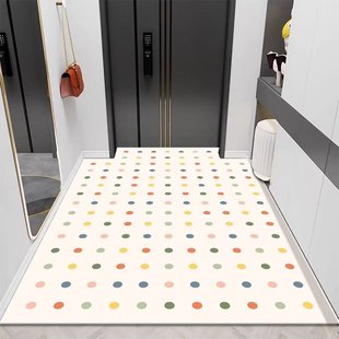 波点皮革地垫可擦洗免洗PVC防水防油防滑脚垫入户门口进门垫
