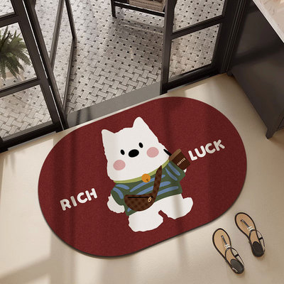 卡通硅藻泥软地垫硅藻土吸水脚垫速干家用卫生间浴室防滑垫进门垫