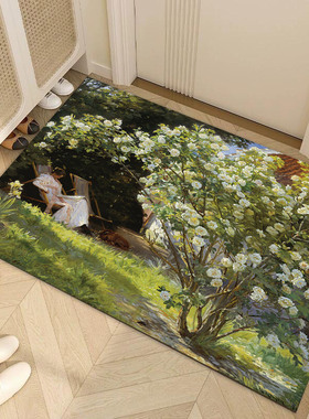 油画风皮革地垫可擦洗免洗PVC防水防油防滑脚垫入户门可裁剪门垫