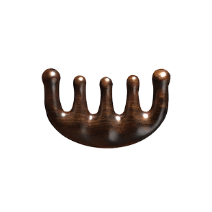 天然黑檀木头皮按摩梳子五齿头部经络疏通神器脱发女士专用头疗防