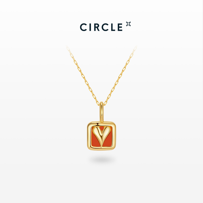 情人节新品18K金红宝石项链女