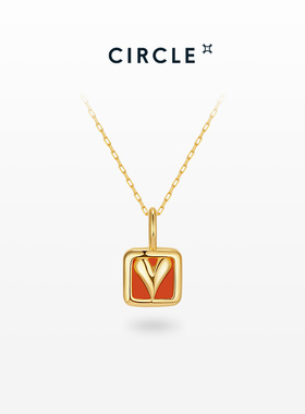 CIRCLE珠宝我心是红桃系列18K金红玛瑙项链女方块本命年新年礼物