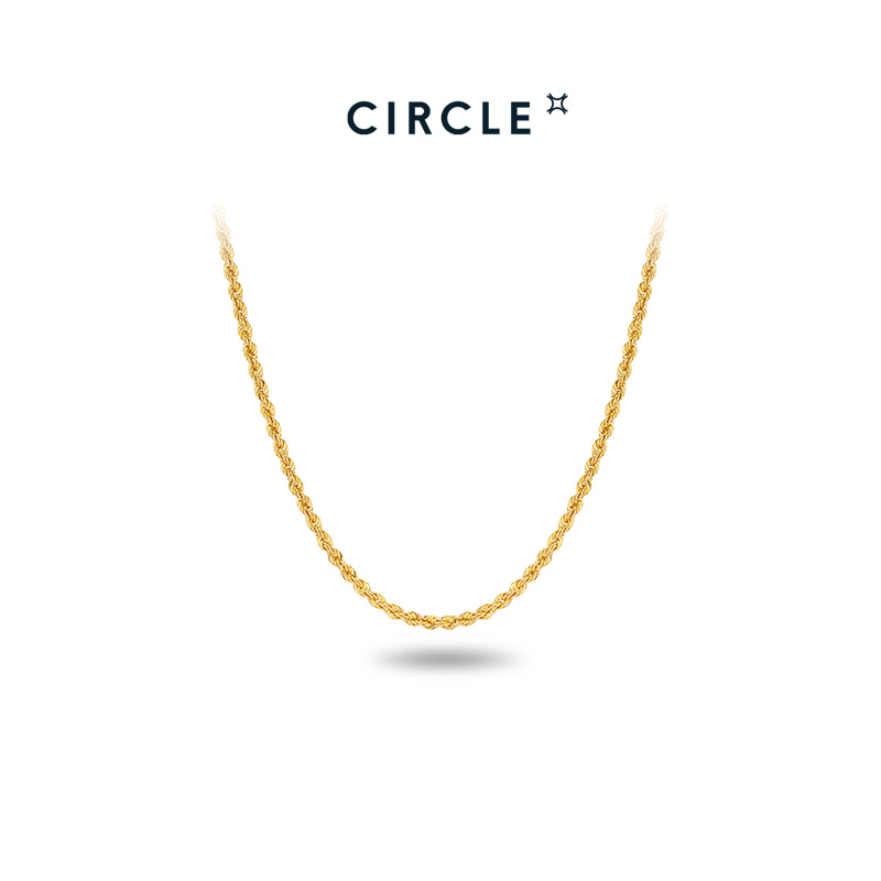 CIRCLE新品18K金素金项链手链