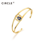 CIRCLE珠宝Scarabe圣甲虫系列925银镀金青金石手镯