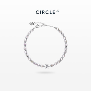 CIRCLE珠宝木兰系列极光天然淡水珍珠手链925银高亮优雅媲美akoya
